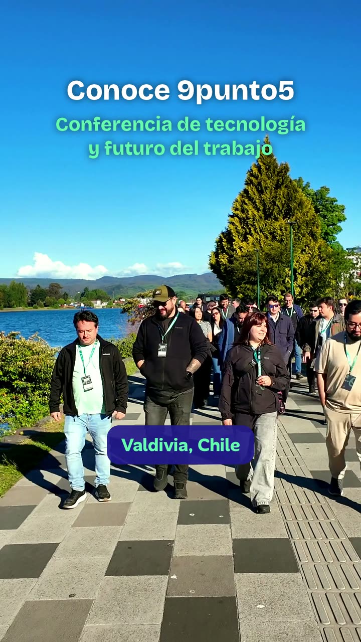 Personas caminando junto al río en Valdivia durante 9punto5